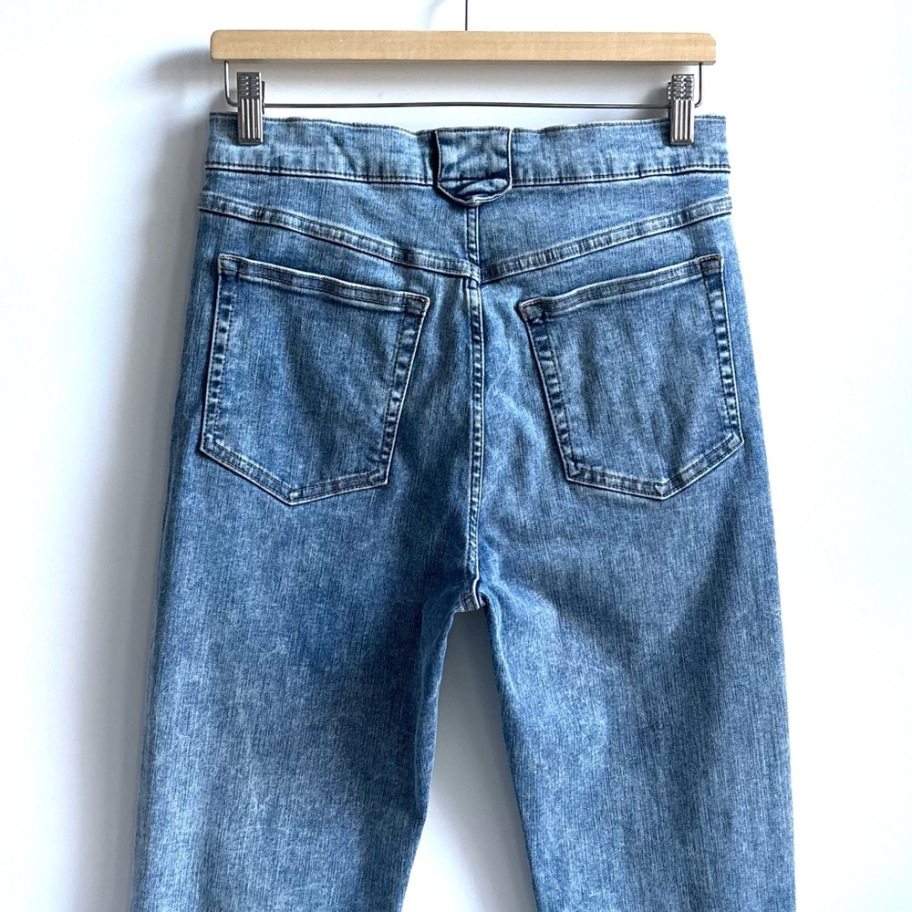 FRAME Esther The Snapped Cropped High-Rise Blue Ankle Denim Leggings Size 28 - Picture 15 of 16
